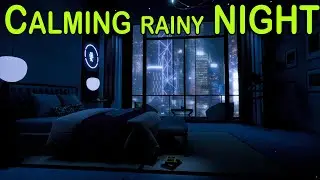 🎧 Soothing Night Rain in Hong Kong | Apartment view w/ Rain Sounds | Ambient Noise