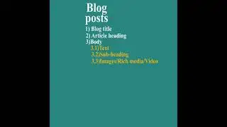 Blog Post - Contents and structure
