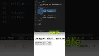 HTML Coding Q&A 18:  HTML tag to create a table? 
