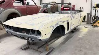 Prepping a 1973 Jensen Interceptor dropead for paint
