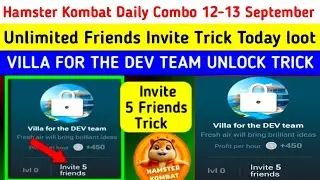 how to unlock villa for the dev team in hamster kombat | hamster kombat invite 5 friends trick today