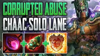 CORRUPTED IS BROKEN! Chaac Solo Gameplay (SMITE Ranked Conquest)