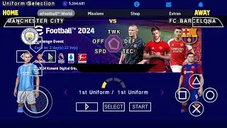 eFootball PES 2024 PPSSPP Update Champions League Transfer 23/2024 And New Teams Camera PS5