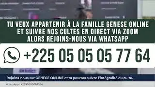 CULTE EN DIRECT DU DIMANCHE 01 SEPTEMBRE 2024 | PASTEUR WILFRIED ZAHUI