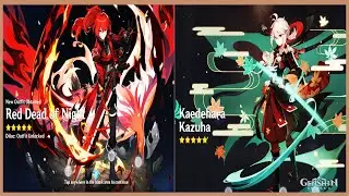 Lucky pulls on Kazuha Re Run banner and trying the new Diluc skin - Genshin Impact  Patch 2.8