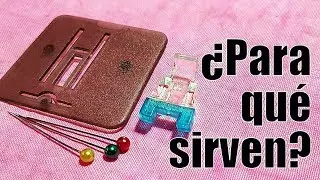 Prensatelas, cubierta y alfiler para coser un botón