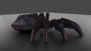 Robot-Spider Low-Poly Model