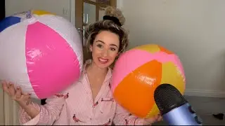 ASMR inflating and deflating inflatable beach balls