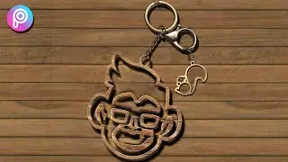 3D KEYCHAIN DESIGN In Picsart | Photo Editing Tutorial | Pixellab | 3D WOOD KEYCHAIN
