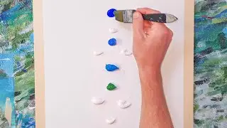 Easy Abstract Seascape Painting Demo / Beach Art for Beginners / Simple Acrylic Painting on Canvas