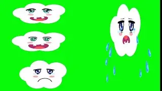 Cloud cartoon green screen animation vfx/ No Copyrights/ royalty free/