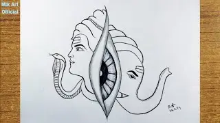 How To Draw Lord Shiva And Ganpati Drawing of god || Ganesha drawing || Mahadev drawing