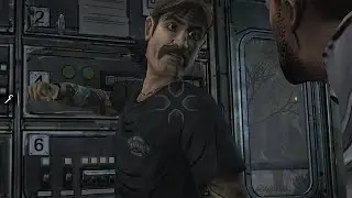 Kenny beats up Lee on the train