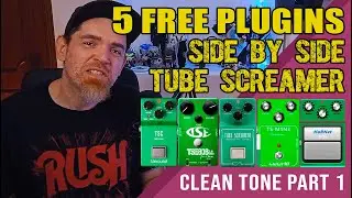 5 FREE TUBE SCREAMER GUITAR PLUGINS COMPARED SIDE BY SIDE - CLEAN TONE (PART 1)  - SUBTITLES EN/PT