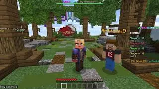 I played minecraft BedWars with my little brother!