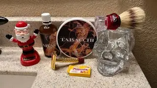 Xmas Eve Shave - Tabacchi Soap & Aftershave, & Vintage 1955 Gillette Red Tip.