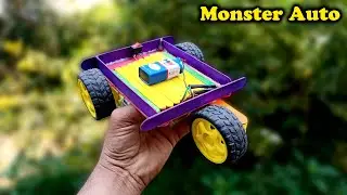 how to make a ice cream sticks monster auto