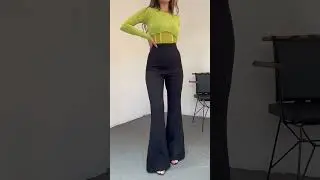 Siyah İspanyol Paça Kumaş Pantolon