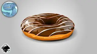 Chocolate icing donut. Vector drawing with Inkscape.