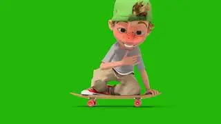 Boy skating board