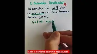 İkinci dereceden denklemler #aytmatematik #2024 #tyt #yks #matematik