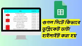 How to Highlight Duplicate Data in Google Sheets | গুগল সিটে কিভাবে ডুপ্লিকেট ডাটা হাইলাইট করা হয়