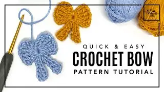 Easy Crochet Bow Pattern Tutorial - How to crochet a simple bow.