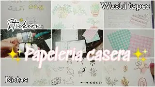 PAPELERIA CASERA, stickers, washi tapes, notas para tus apuntes escolares o Bullet Journal #bujo