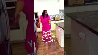 Young grandma lit making peanut butter and jelly