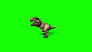 Cute T-Rex Roar Green Screen
