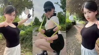 wow amazing girl use slingshot like pro,slingshot skill,slingshot shooting part 130