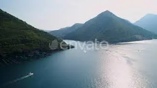 Aerial Veiw From Perast Town To Boko-kotor Bay| 4k Stock Footage 60fps