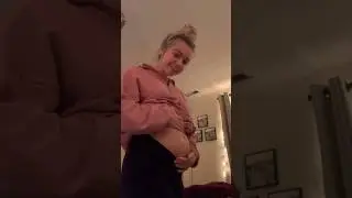 Teen girl with a full belly   
