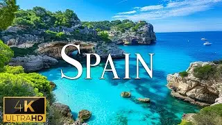 FLYING OVER  SPAIN (4K Video UHD) - Calming Piano Music With Beautiful Nature Film For Relaxation