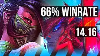 AKALI vs YONE (MID) | 66% winrate, Legendary, 11/3/8 | NA Master | 14.16