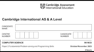 9618_23_ON_23 | Past Paper Solution | By ZAK