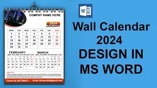 Calendar design in ms word || how to make 2024 calendar in ms word