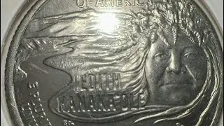 2023 P Edith Kanaka'ole Quarter Die Chip On Top Of The Mountain And In Kanaka 