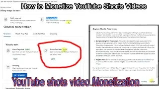 Good News ? YouTube shots video Monetization ON Pakistan | YouTube shorts Monetization new update