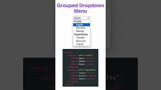 Grouped Dropdown Menu #htmlcss #frontend