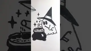 HOW TO DRAW A WIZARD GHOST | shortstory | КАК НАРИСОВАТЬ ПРИЗРАК ВОЛШЕБНИКА #Shorts