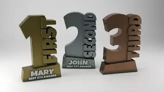 How to add text to a 3D print model - Trophy example