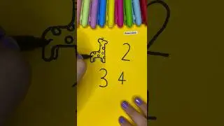 Animal drawings from numbers 🦒🦢🦋🐠              #drawing #drawingtutorial #artist #animaldrawing