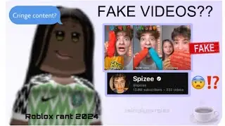 This shorts YouTuber *FAKES* his videos!? (Spizee) | Roblox rant 2024