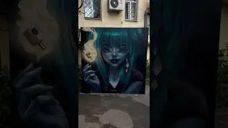 OUT OF THIS WORLD PAINTING 😲 #graffiti #streetart #shorts
