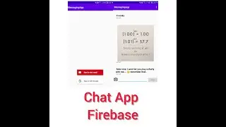 ChatApp | Firebase | Google Sign in | Android Studio