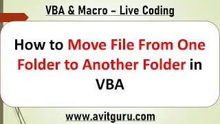 How to Move File From One Folder to Another Folder in VBA