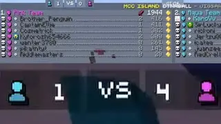Winning Epic 1vs4 Dynaball Battle on Minecraft MCC Island!