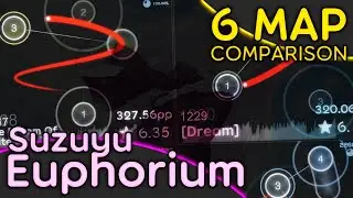6 MAPS COMPARED! (300pp / 200pp) || Suzuyu - Euphorium +CursorDance