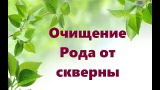 ОЧИЩЕНИЕ РОДА ОТ СКВЕРНЫ 